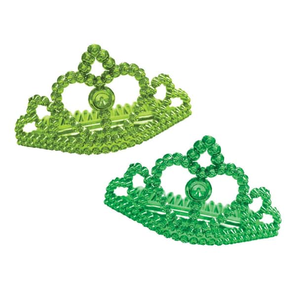 Amscan Green Plastic St. Patrick's Day Tiara Hair Combs (24-Pack)