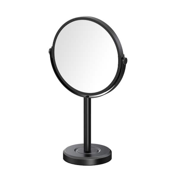 Gatco Latitude II Minimalist 12.5 in. Countertop 3x Magnification Makeup Mirror in Matte Black