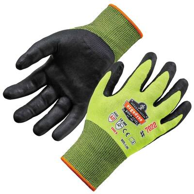 ProFlex Large Lime Hi-Vis Nitrile-Coated Cut-Resistant Gloves A2 DSX, Dry Grip
