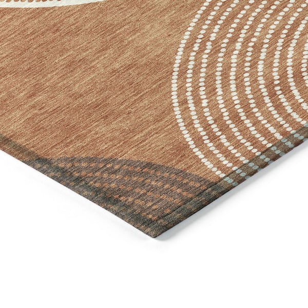 Chantille Machine Washable Indoor/Outdoor Abstract ACN2281 Copper 1 ft. 8 in. x 2 ft. 6 in. Accent Rug