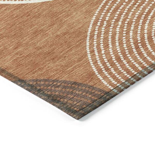 Chantille Machine Washable Indoor/Outdoor Abstract ACN2281 Copper 8 ft. x 8 ft. Area Rug