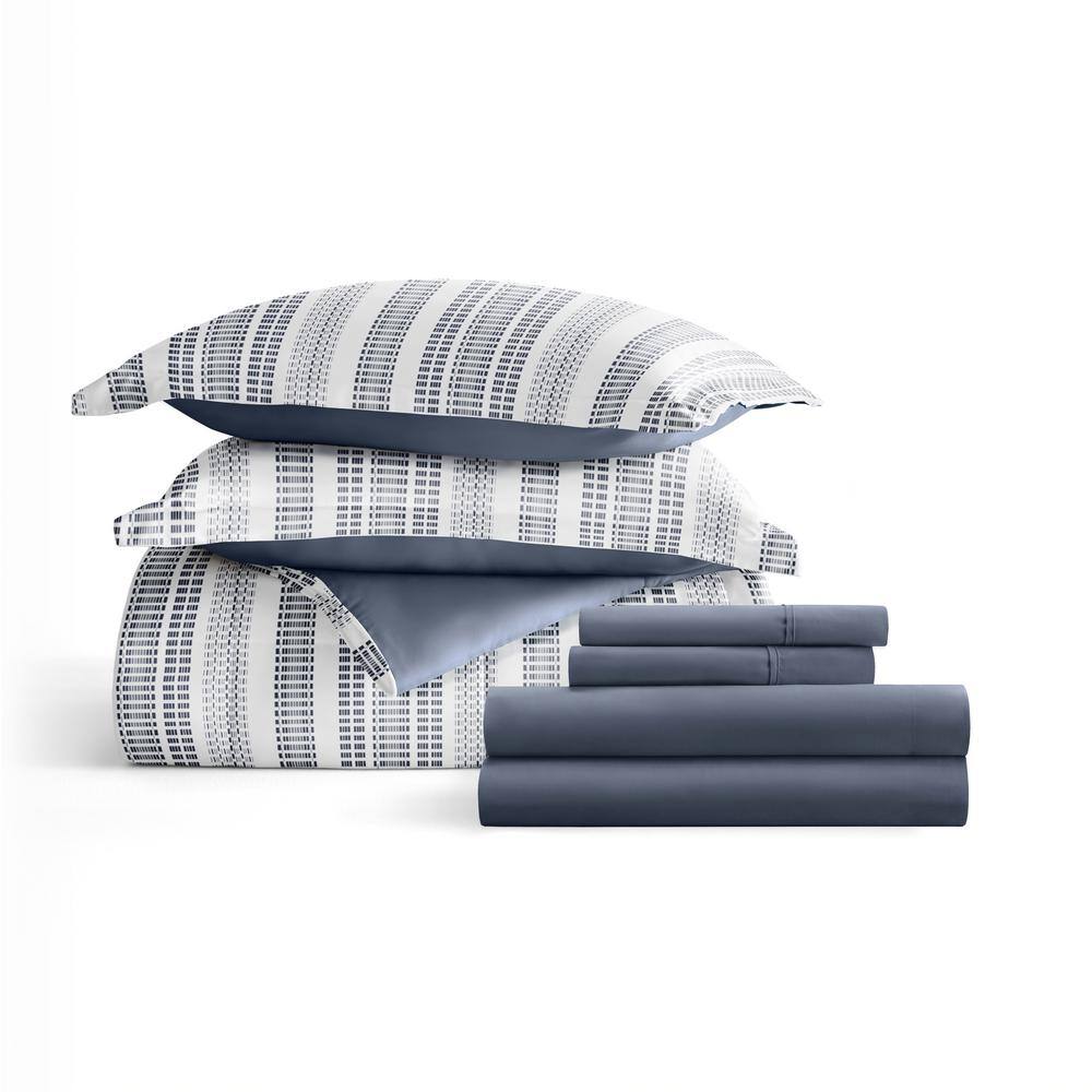 Twin Navy Microfiber Down Alternative Bed in a Bag Set
