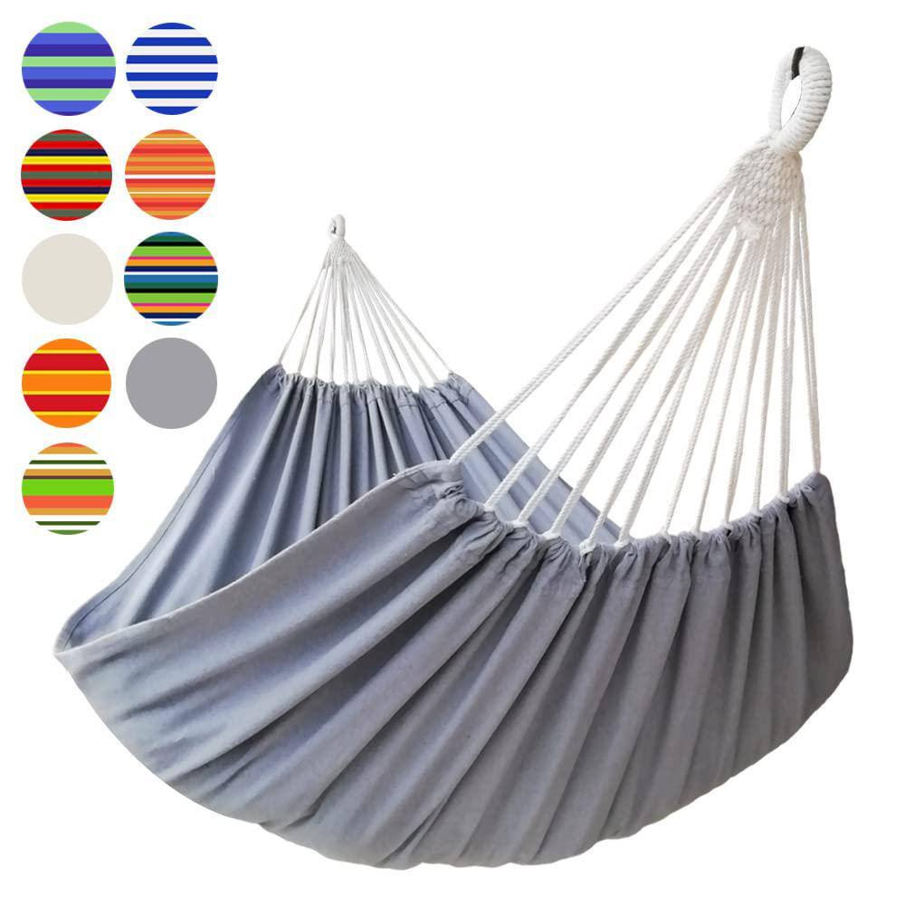 10.5 ft. High Quality Cotton Yarn Extra Large Sturdy Portable Hammock in Gray For 2 Persons with Carry Bag and 2 Ropes price history on PriceWatchPro