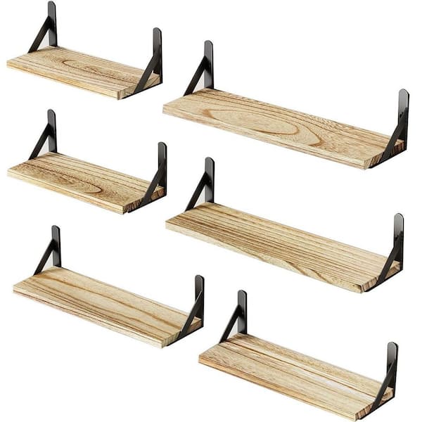 Unbranded 16.5 in. W x 4.7 in. D Wooden Floating Shelves Decorative Wall Shelf Set of 6