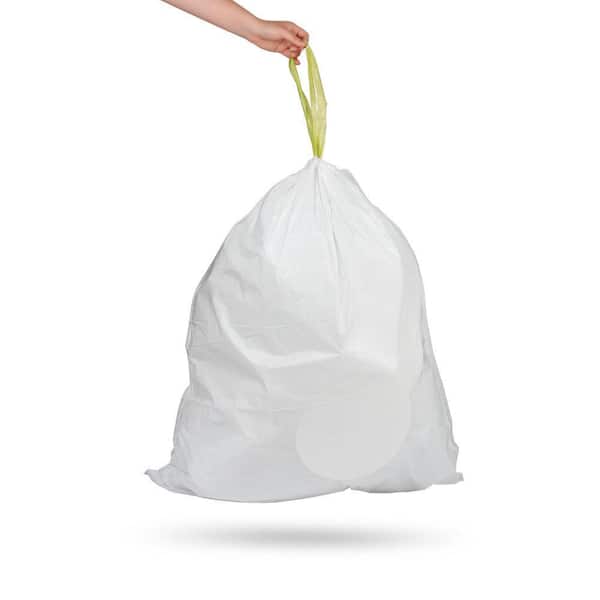 Ninestars 3 gallons White trash bag with drawstring closure 3 gal 