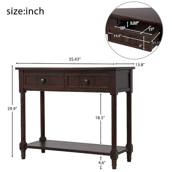 2 Drawers Wf191267aab, Console Table Dimensions In Inches
