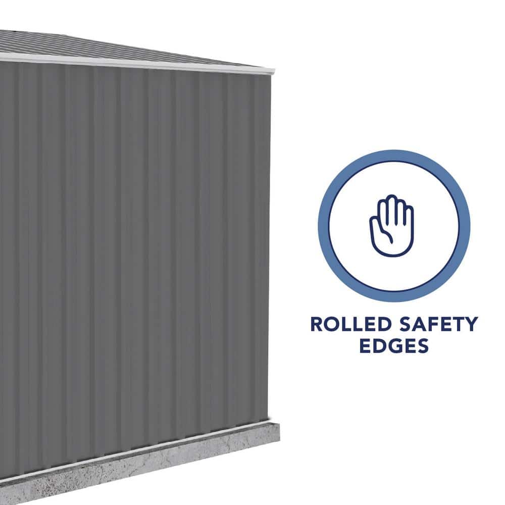 Absco 5' x 7' Gray Metal Bike Storage Shed