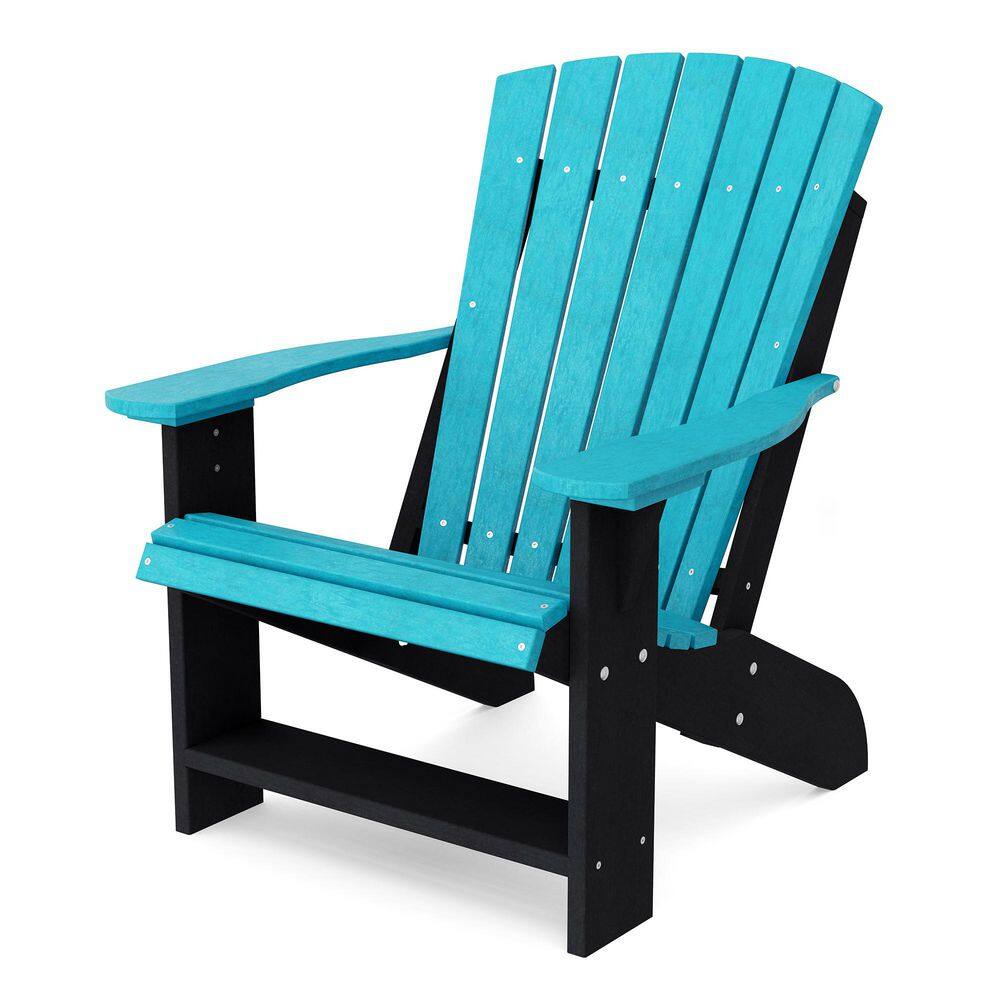 Heritage Aruba Blue and Black Plastic Outdoor Adirondack Chair price history on PriceWatchPro