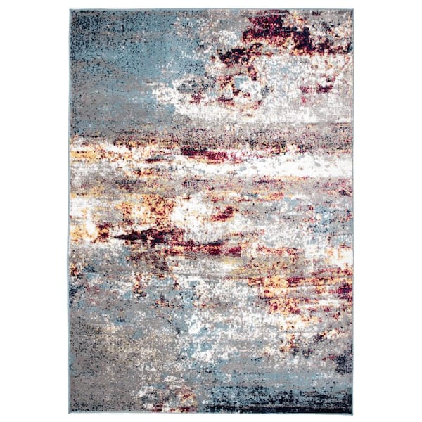 World Rug Gallery Moderns Shades Abstract Multi 5 ft. x 7 ft. Area Rug