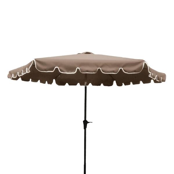 Green Pebble Lane Living 9 Tilting Outdoor Patio Umbrella with Crank Open and Close with Powder-Coated Aluminum Bronze Pole 