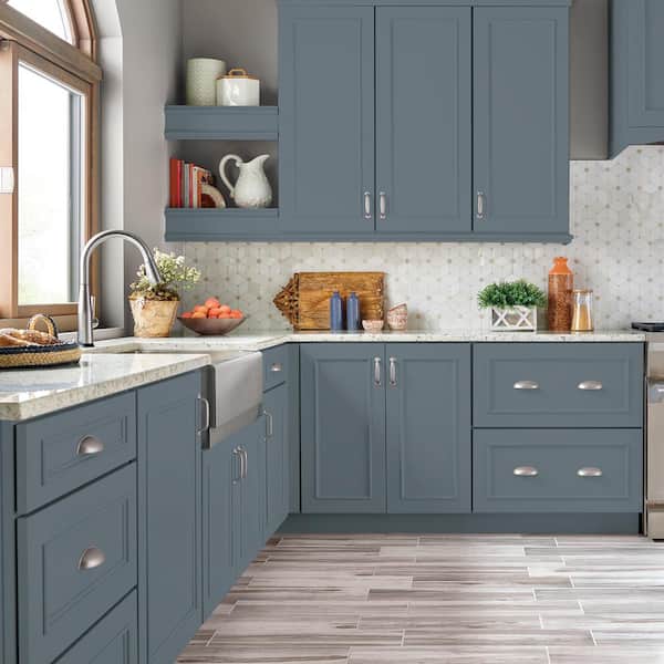 1 qt. #N490-5 Charcoal Blue Semi-Gloss Enamel Interior/Exterior Cabinet, Door & Trim Paint