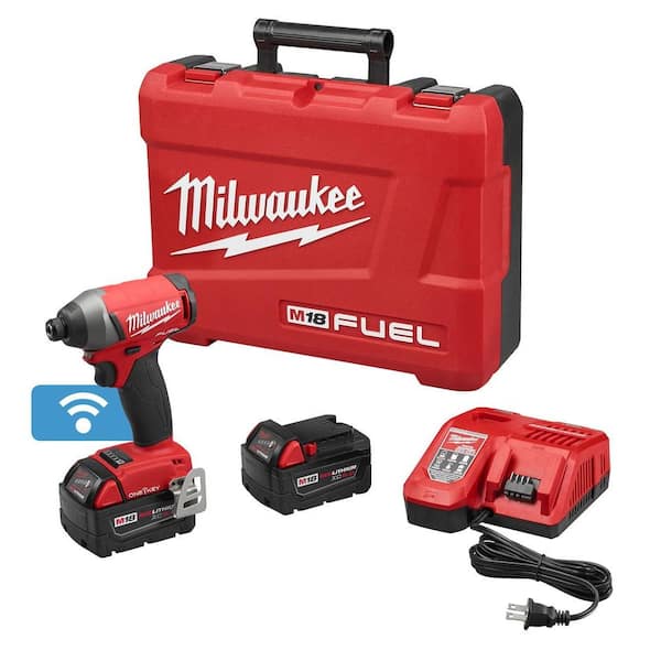Milwaukee M18 FUEL ONE-KEY 18-Volt Lithium-Ion Brushless Cordless 1/4 in. Hex Impact Driver Kit w/(2) 5.0Ah Batteries & Hard Case
