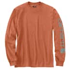 Men's 4x-Large Ginger Heather Cotton/Polyester TK0231 M Loose Fit Heavy Weight Long Sleeve Graphic T-Shirt