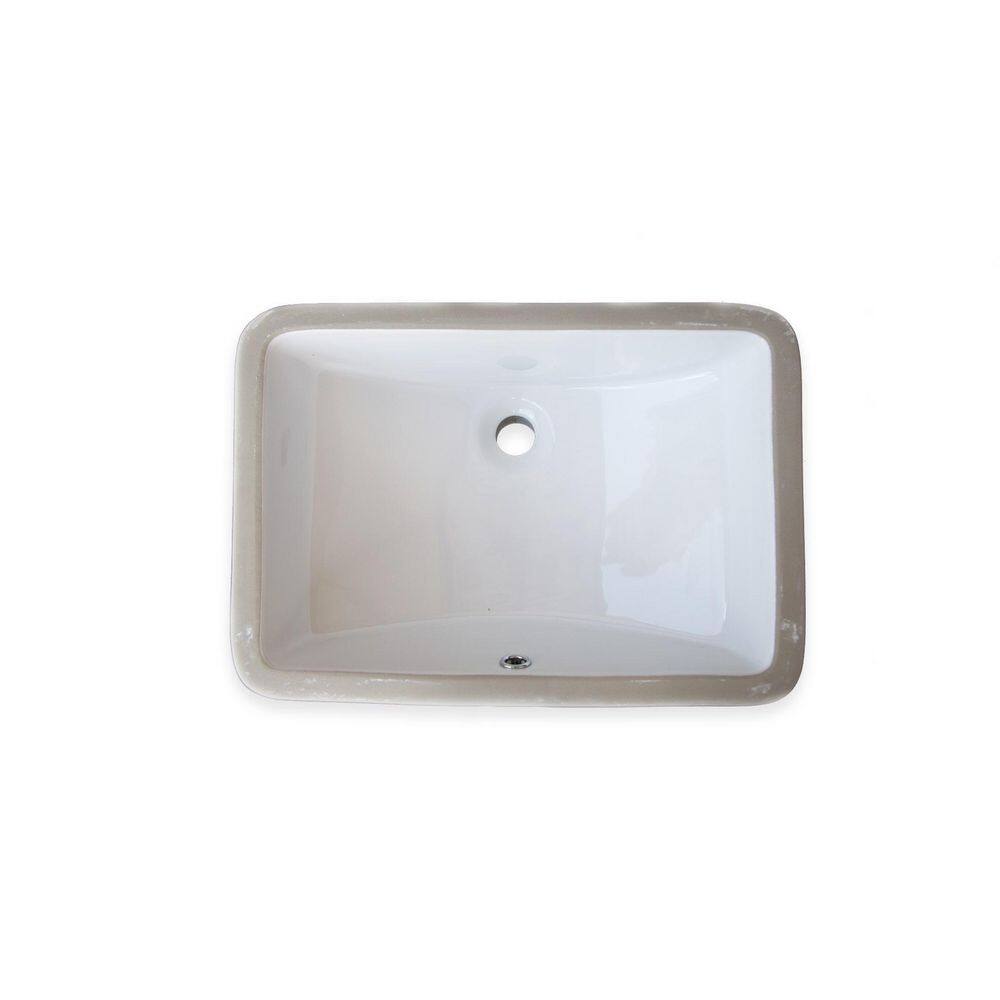Bisque Rectangular 21-Inch Ceramic Undermount Bathroom Sink