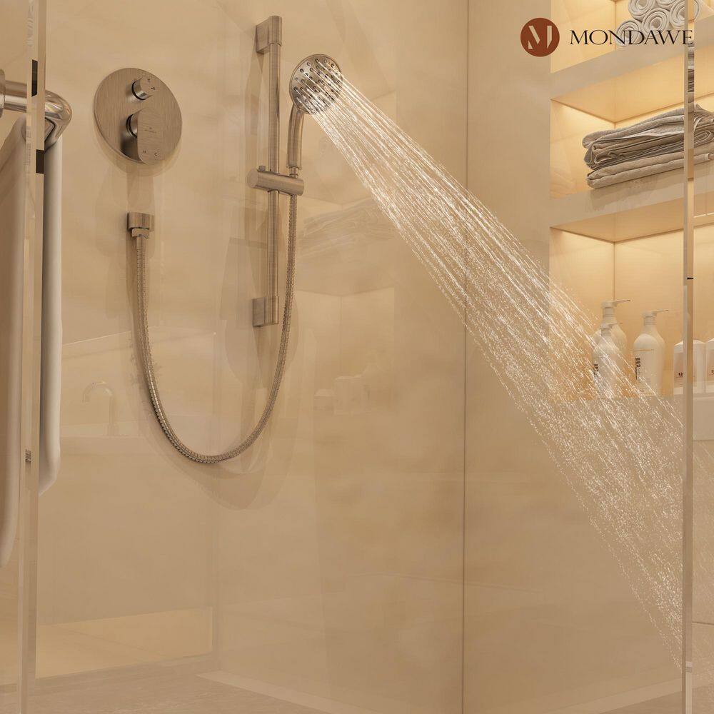 Brushed Nickel Adjustable Multi-Head Rain Shower System