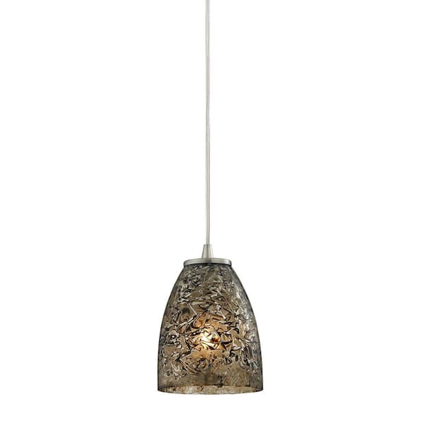 Titan Lighting Fissure 1-Light Satin Nickel Pendant