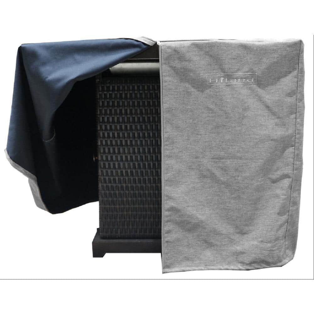 Heavy Duty Gray Polyester Fire Pit Cover with Zipper