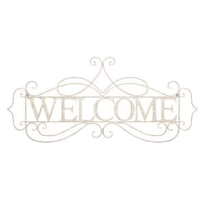 "Welcome" Decorative Rustic Metal Cutout Wall Sign