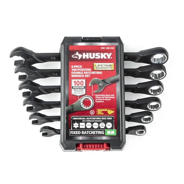 Husky 100-Position MM Double Ratcheting Wrench Set (6-Piece)
