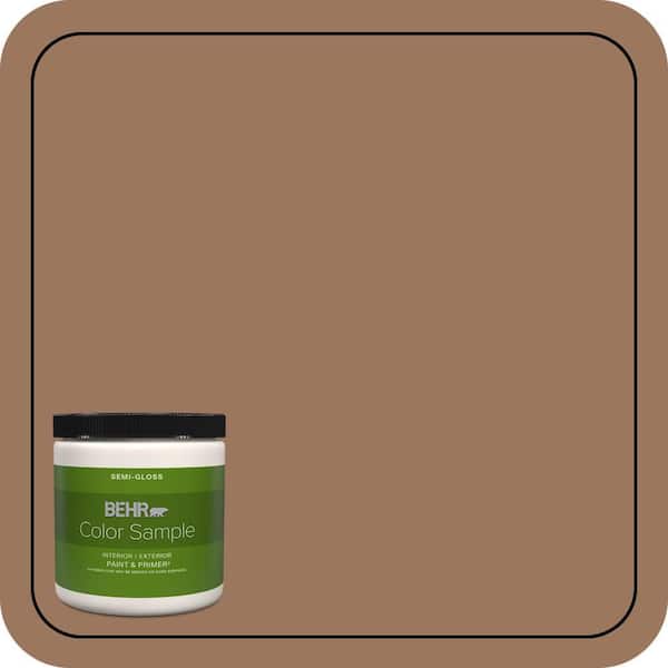 BEHR PREMIUM PLUS 8 oz. #S220-6 Baked Sienna Semi-Gloss Interior/Exterior Paint & Primer Color Sample