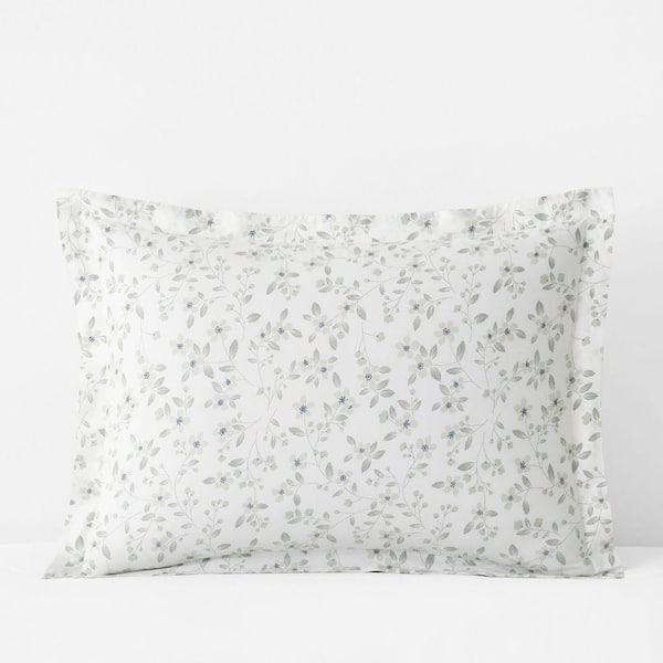 Company Cotton Floral Bliss Garment Wash Green Cotton Percale Sham