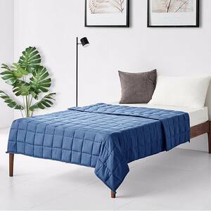 Blue Premium Cooling Heavy Soft Fabric Breathable 60 in. x 80 in. 20 lbs. Weighted Blanket