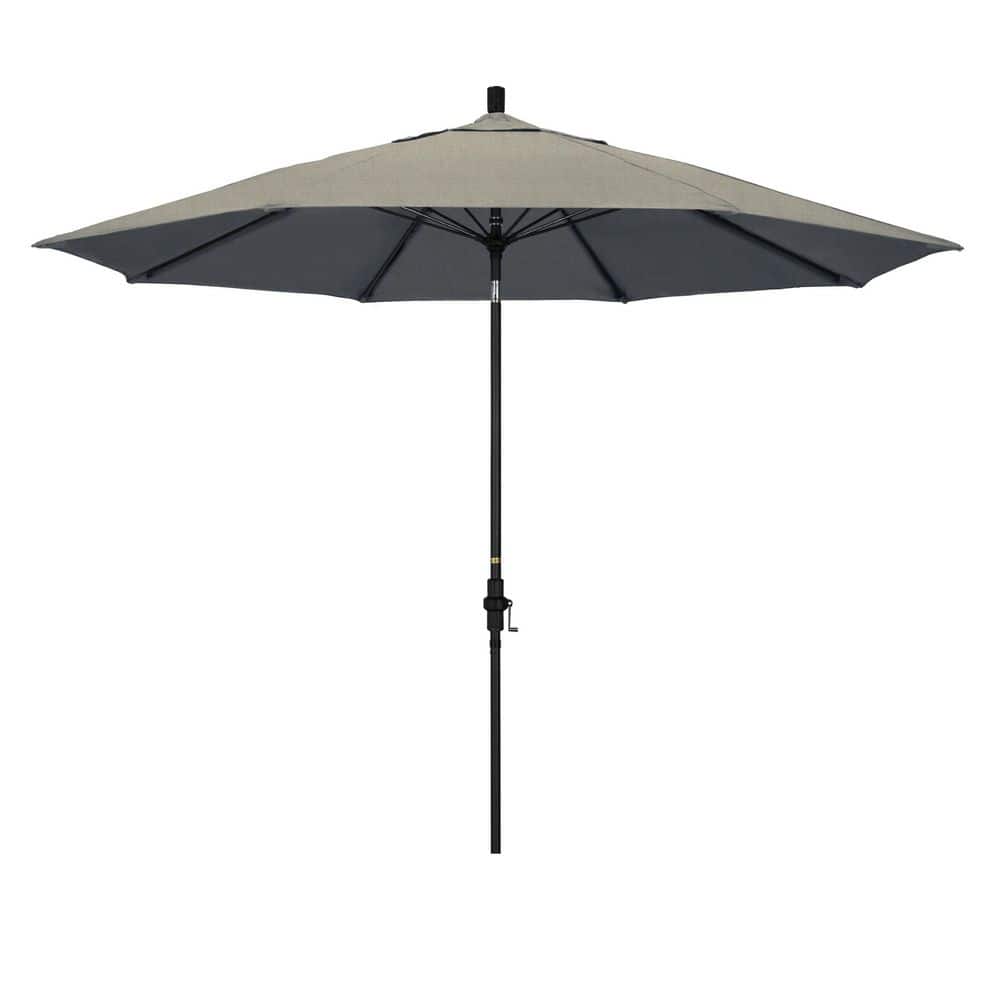 11 ft. Matted Black Aluminum Market Patio Umbrella Fiberglass Ribs Collar Tilt Crank Lift in Spectrum Dove Sunbrella price history on PriceWatchPro