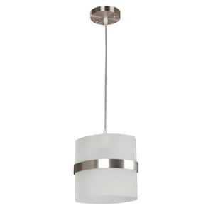Kyneton 1-Light Brushed Nickel Mini Pendant with Frosted Glass Shade
