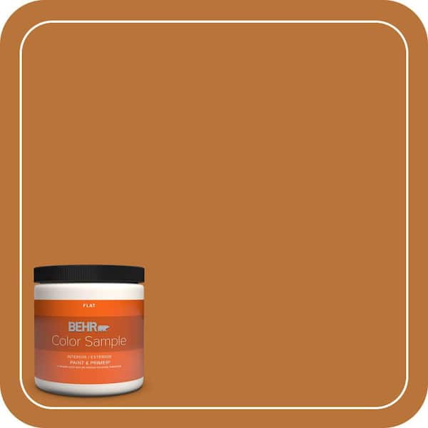 BEHR PREMIUM PLUS 8 oz. #S-H-280 Acorn Spice Flat Interior/Exterior Paint & Primer Color Sample
