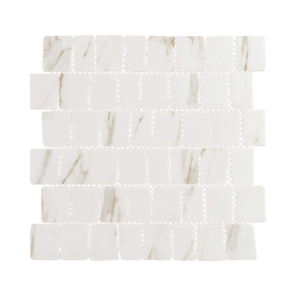 Graeco-Roman Corinth Matte Stone Look Recycled Glass Mosaic Wall Tile Sample price history on PriceWatchPro