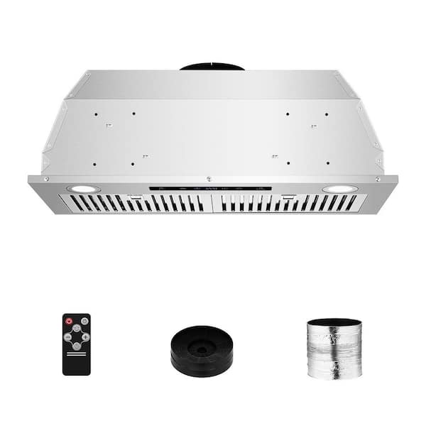 30 in. 900 CFM Ducted Insert Range Hood in Stainless Steel with 3-Speed Exhaust Fan and Dishwasher-Safe Filters