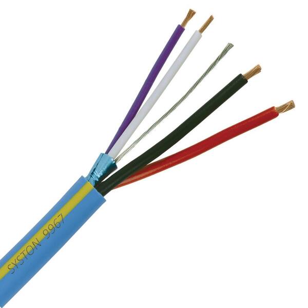Syston Cable Technology 500 ft. 22/1PR Stranded Overall Shielded Plus 18/2C Stranded CL3R Lutron Yellow Compatible Security Cable