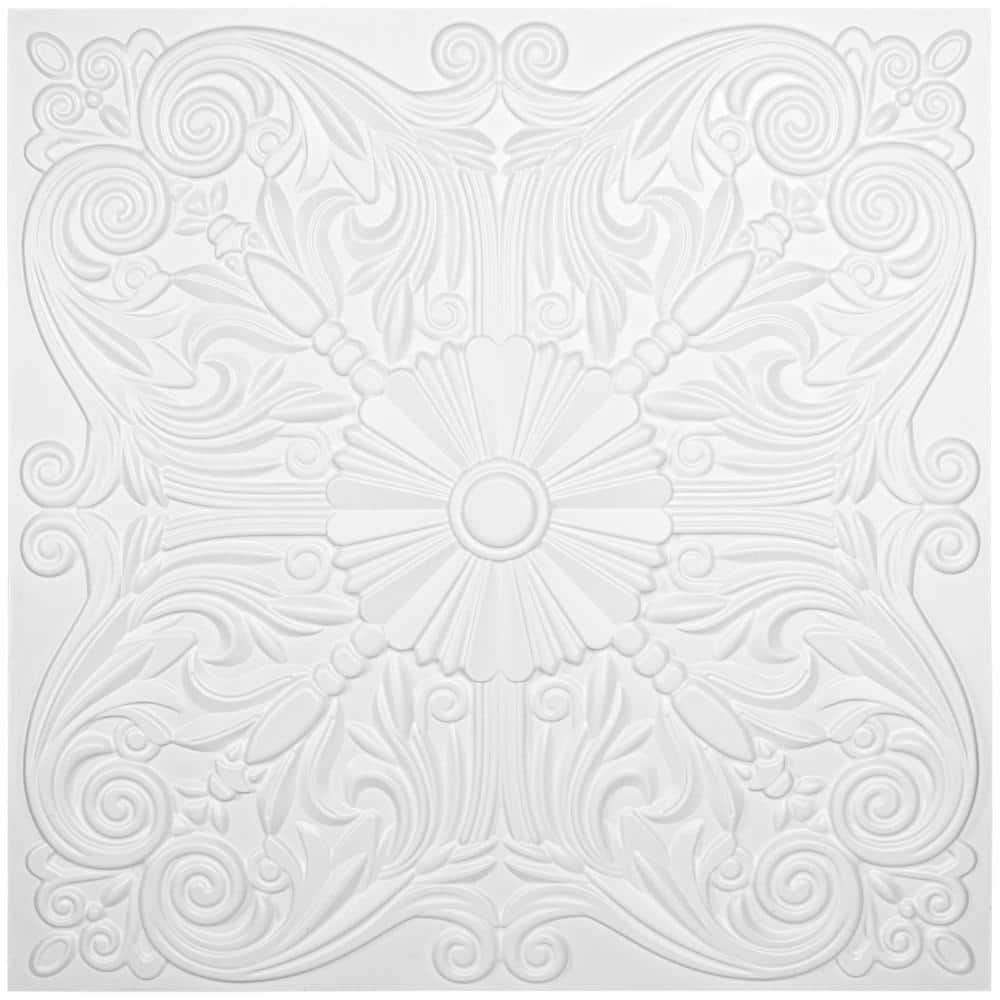 24'' x 24'' White PVC Decorative Ceiling Tile
