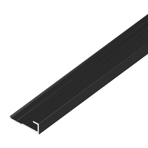 WALLS Marble Panel 0.81 in. D x 0.25 in. W x 96 in. L Finished Black Aluminum End Trim