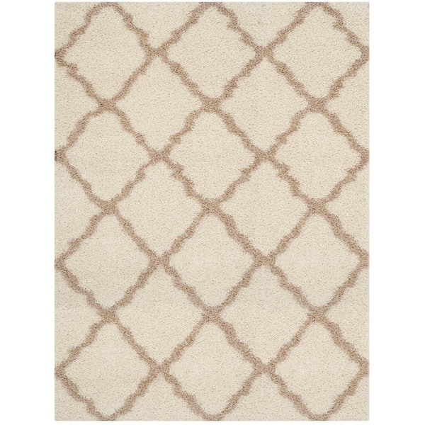 SAFAVIEH Dallas Shag Ivory/Beige 10 ft. x 14 ft. Geometric Area Rug