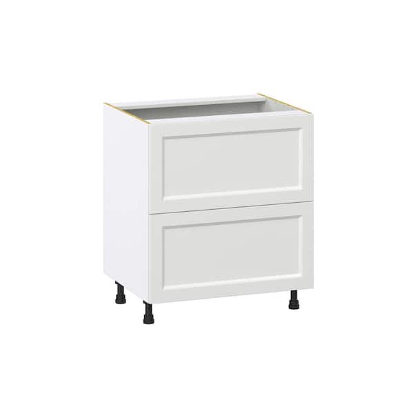 Laramie 30 in. W x 24 in. D x 34.5 in. H Assembled Drawer Base Kitchen Cabinet in Painted Bright White with 2 Drawers