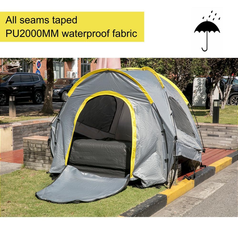 Gray and Yellow 2 Person Camping Tent with Carry Bag