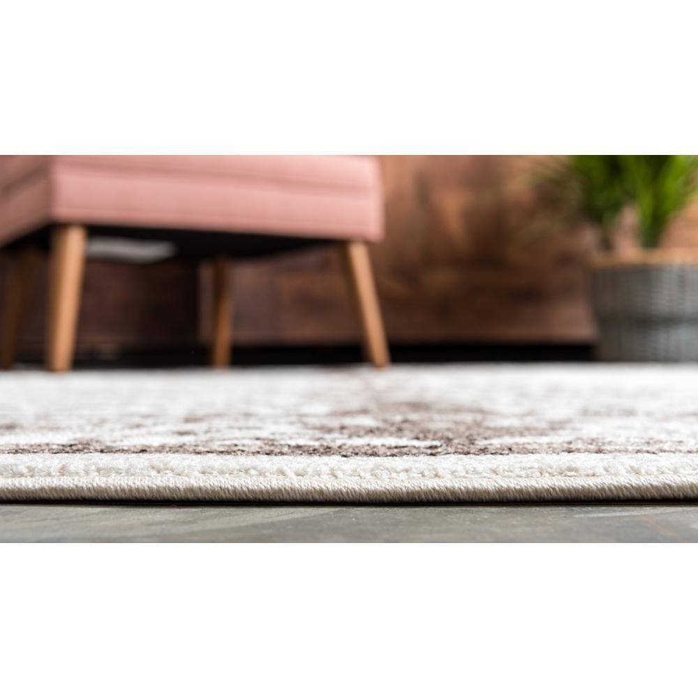 Beige Floral Elegance 4' x 6' Reversible Synthetic Area Rug