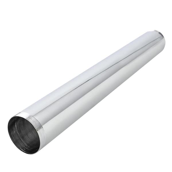 PLUMBFLEX 1-1/4 in. x 12 in. Brass Threaded Tube for Tubular Drain Applications, 22GA, Chrome Plated