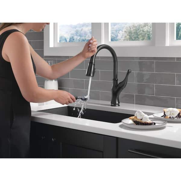 Ophelia Single Handle Touch-On Pull Down Sprayer Kitchen Faucet with Touch2O Technology in Matte Black