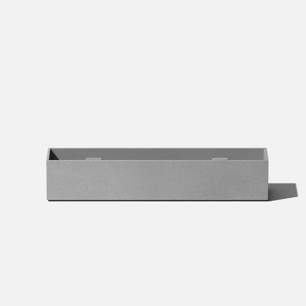 Veradek Geo Series Short 16 in. Grey Plastic Planter