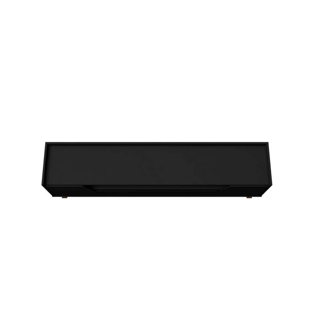 Marcus Matte Black Mid-Century Modern TV Stand with Cabinet