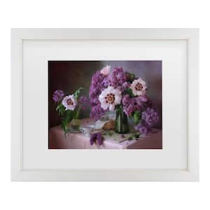 Tatyana Skorokhod Still Life with Lilac and Peonies Matted Framed Photography Wall Art 18 in. x 22 in.