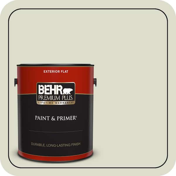 BEHR PREMIUM PLUS 1 gal. #PPU10-15 Desert Springs Flat Exterior Paint & Primer