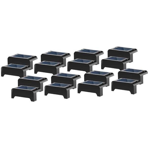 Solar Deck and Step Lights Waterproof LED for Outdoor Fence Balcony Patio Railing Porch Yard Pathway Warm White 16 Pack