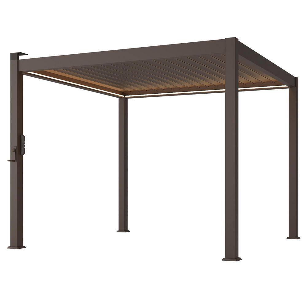 10 ft. x 10 ft. LED Gray Weather-Resistant Aluminum-Steel Pergola with Adjustable Louvers price history on PriceWatchPro