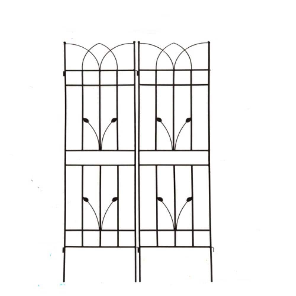 71 x 17.7 Black Metal Garden Trellis for Climbing Plants Outdoor Flower Support in (2-Pack) price history on PriceWatchPro