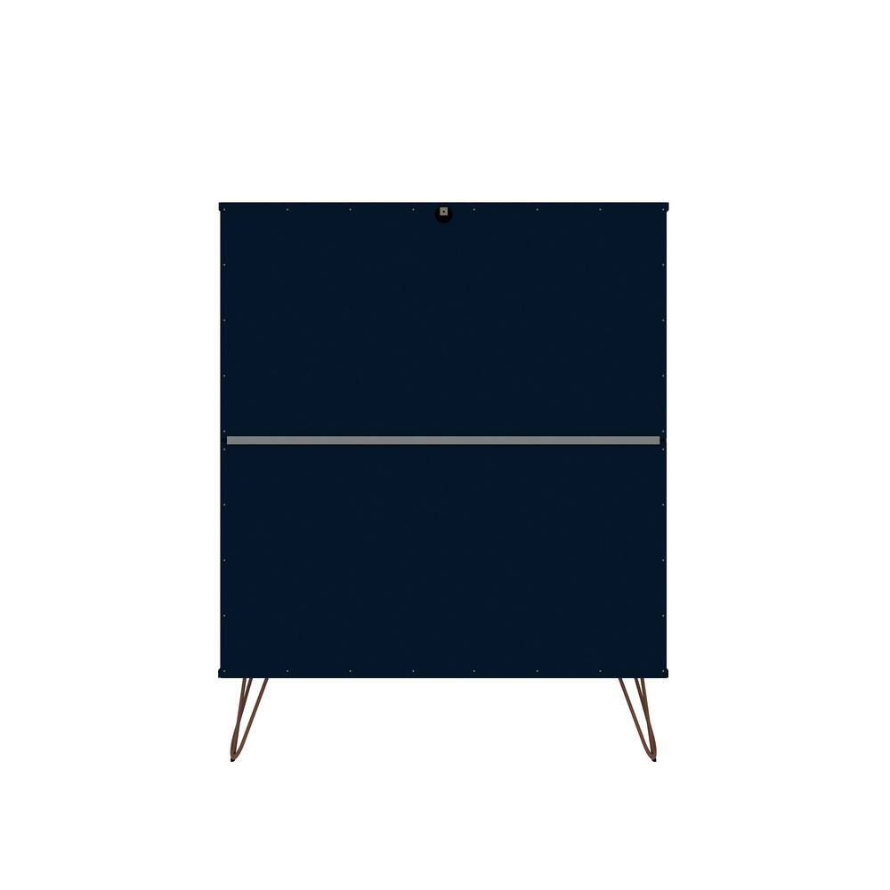 White Mid-Century Modern 5-Drawer Tall Dresser