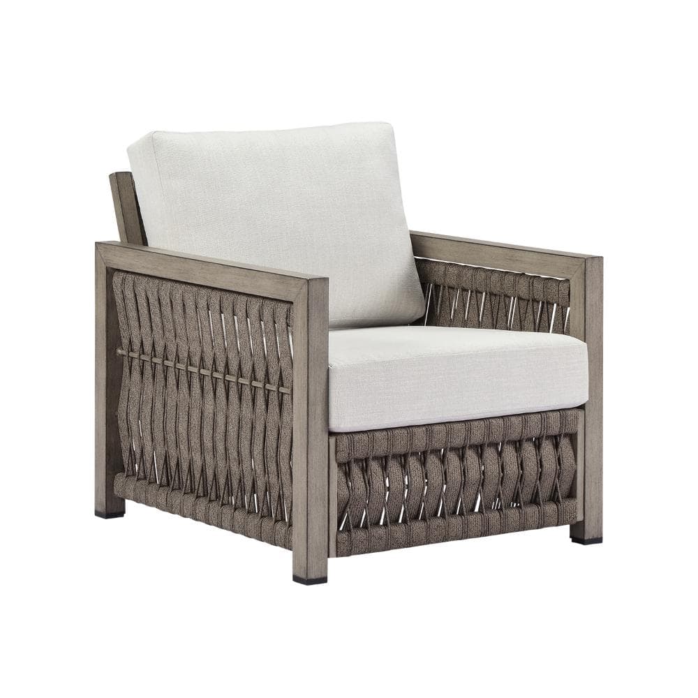 Rope Weave Outdoor Lounge Chair Aluminum Patio Sofa Armchair with Washable Cushion price history on PriceWatchPro