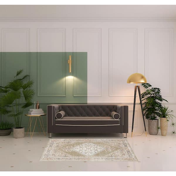 Sage 4 ft. x 6 ft. Oriental Power Loom Distressed Washable Area Rug